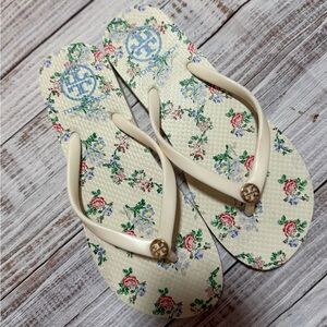 Tory Burch Floral Paisley Flip Flops Size 7